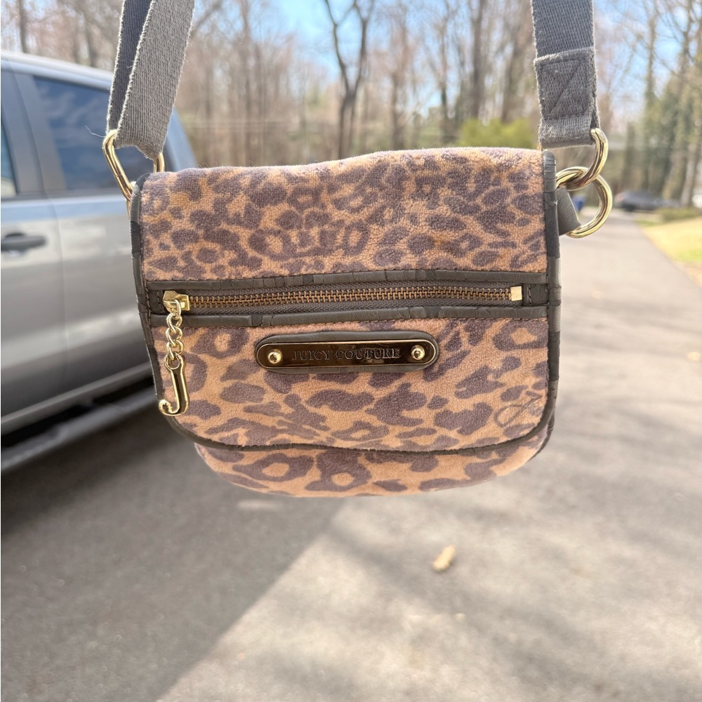 Juicy Couture Vintage Brown Leopard Print Crossbody Bag